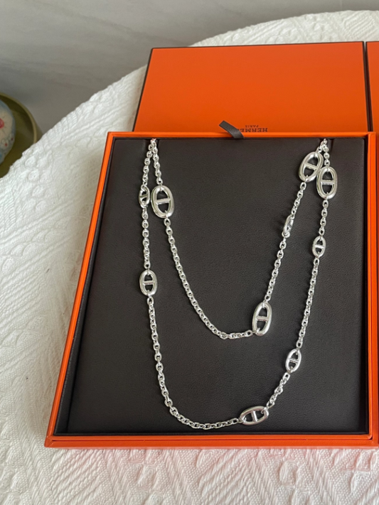 [⭐Hyrra Jewelry]Classic Silver Sweater Chain