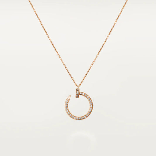 [⭐Hyrra Jewelry]JUSTE NECKLACE PINK GOLD DIAMONDS