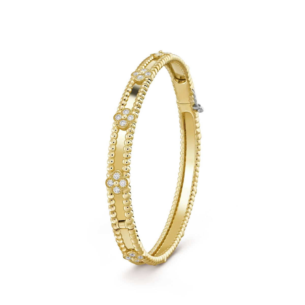 [⭐Hyrra Jewelry]CLOVER BRACELET 4MM DIAMONDS