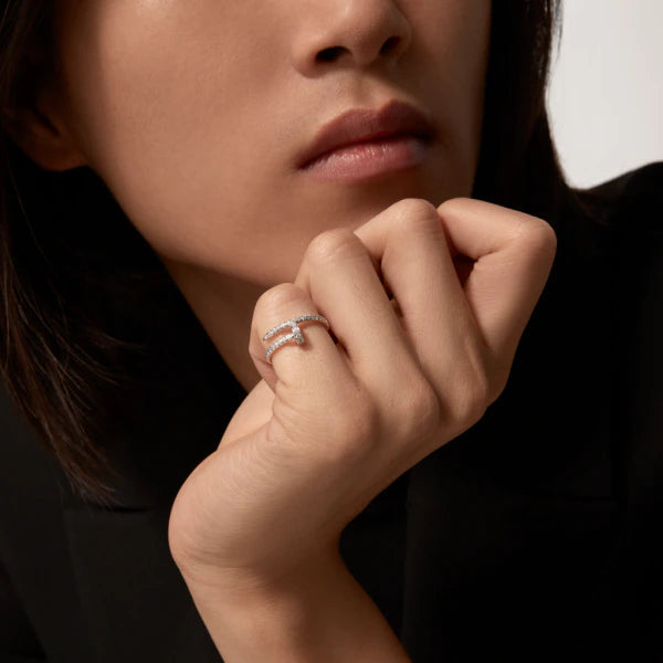 [⭐Hyrra Jewelry]JUSTE RING 1.8MM SILVER DIAMONDS