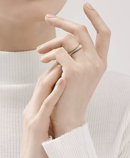 [Hyrra Jewelry]ROPE TWO-ROW GOLD DIAMOND RING