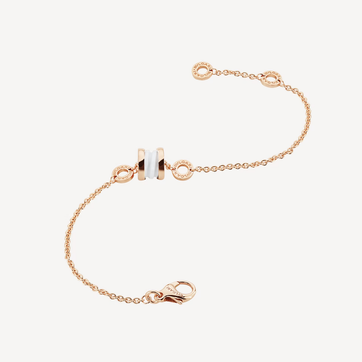 [⭐Hyrra Jewelry]ZERO 1 SOFT PINK GOLD AND WHITE CERAMIC BRACELET