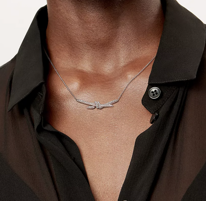 [Hyrra Jewelry]KNOT PENDANT SILVER DIAMOND NECKLACE