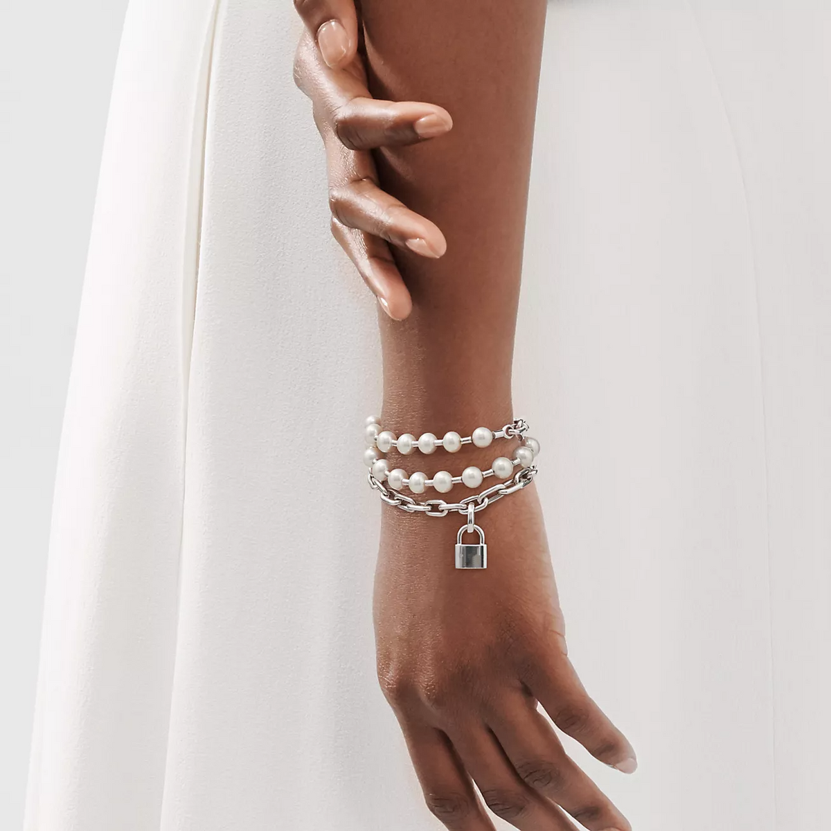 [Hyrra Jewelry]PEARL LOCK SILVER BRACELET
