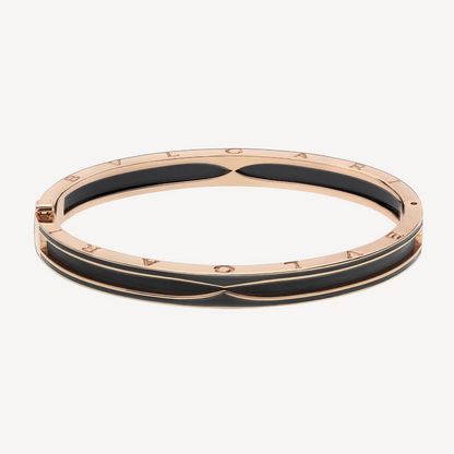[⭐Hyrra Jewelry]ZERO 1 PINK GOLD WITH MATTE BLACK CERAMIC BRACELET