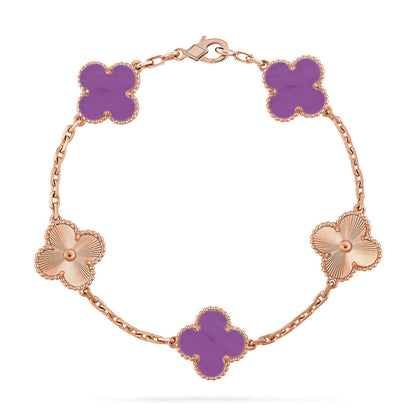 [⭐Hyrra Jewelry] CLOVER 5 MOTIF VIOLET BRACELET COLLECTION