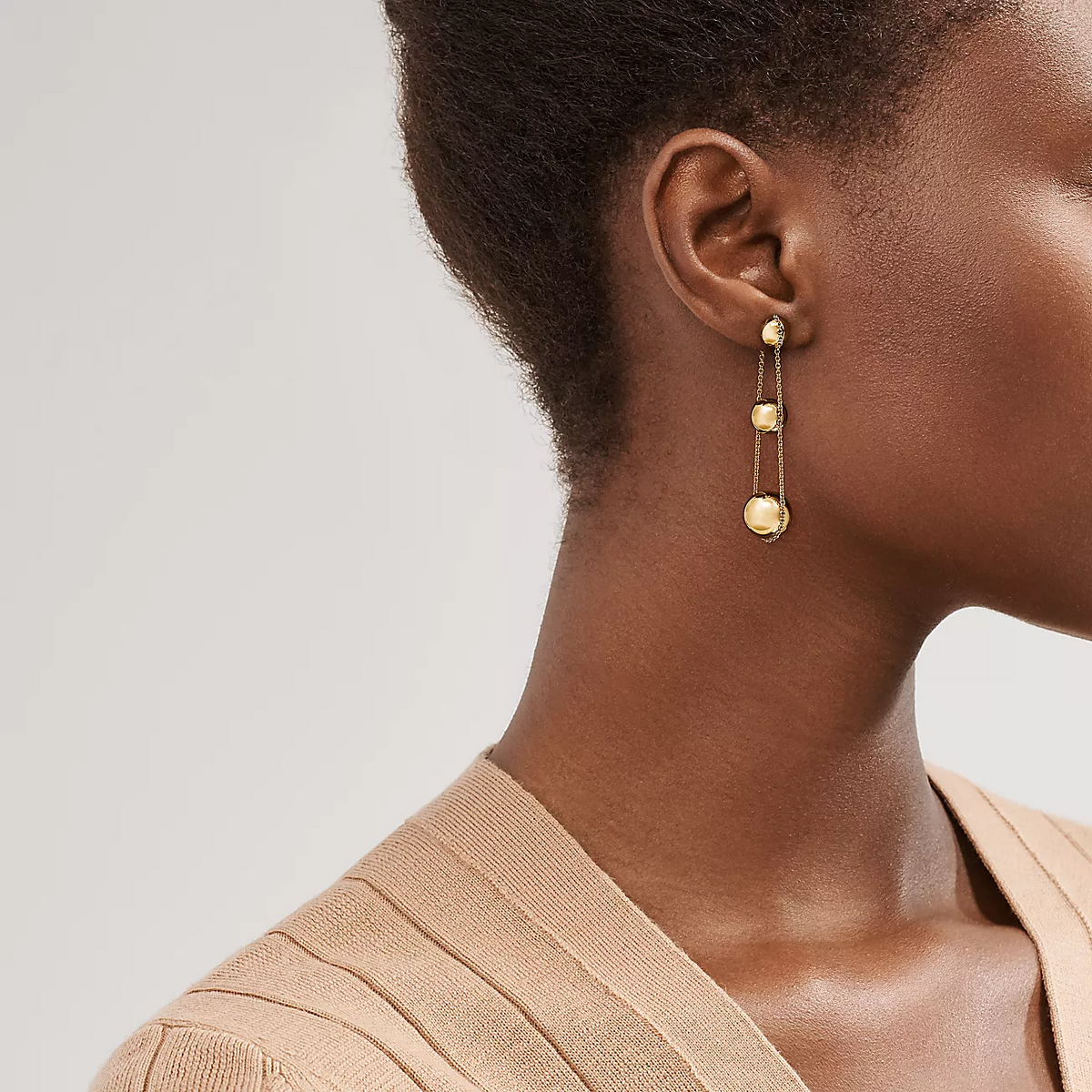 [Hyrra Jewelry]TRIPLE DROP GOLD EARRINGS