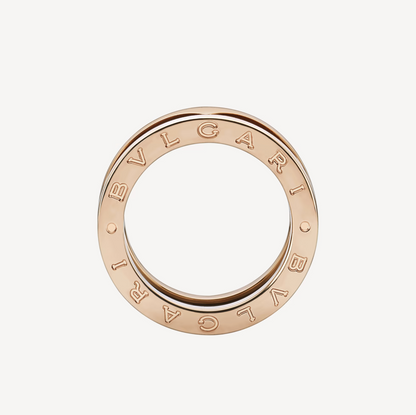 [⭐Hyrra Jewelry]ZERO 1 TWO-BAND LOOPS AND BLACK CERAMIC PINK GOLD RING