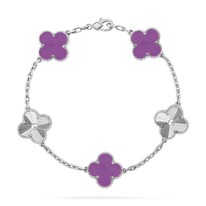 [⭐Hyrra Jewelry] CLOVER 5 MOTIF VIOLET BRACELET COLLECTION