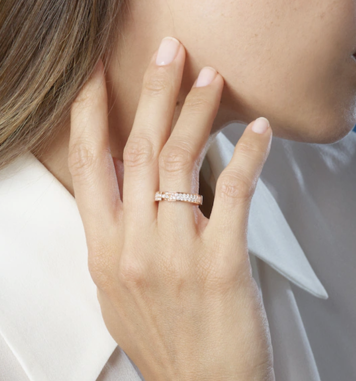 [⭐Hyrra Jewelry]ALLIANCE LIENS VIDENCE PAVED DIAMOND 4MM RING