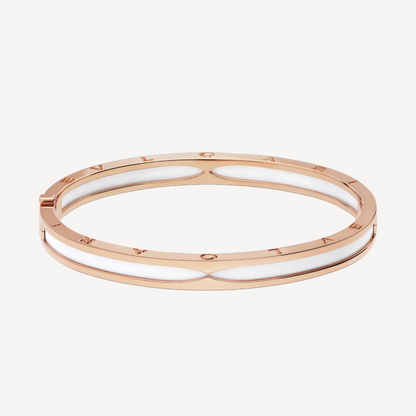 [⭐Hyrra Jewelry]ZERO 1 PINK GOLD WITH WHITE CERAMIC BRACELET