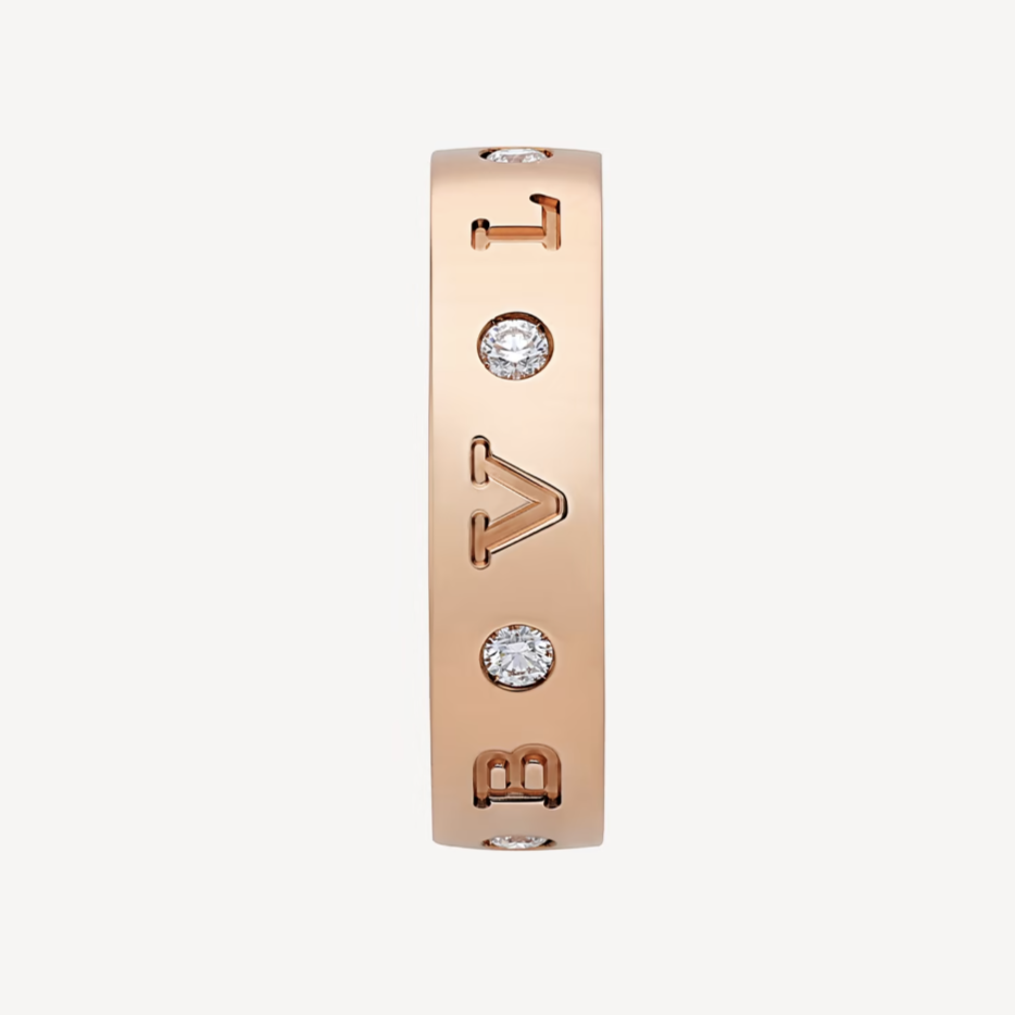 [⭐Hyrra Jewelry]ZERO 1 ESSENTIAL PINK GOLD BAND WITH DIAMONDS RING