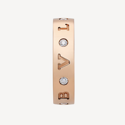 [⭐Hyrra Jewelry]ZERO 1 ESSENTIAL PINK GOLD BAND WITH DIAMONDS RING