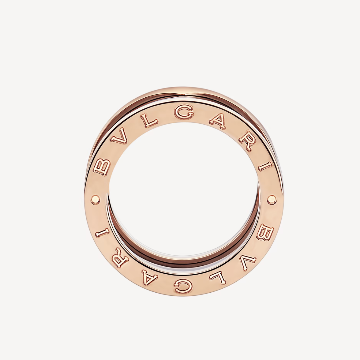 [⭐Hyrra Jewelry]ZERO 1 FOUR-BAND LOOPS AND BLACK CERAMIC SPIRAL PINK GOLD RING
