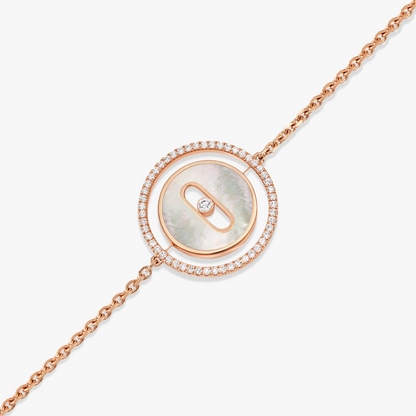 [⭐Hyrra Jewelry]Demo MOVE WHITE MOTHER OF PEARL PINK GOLD DIAMOND BRACELET