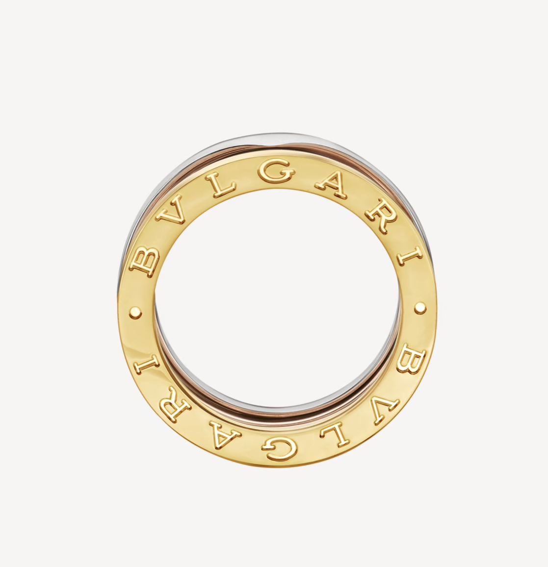 [⭐Hyrra Jewelry]ZERO 1 THREE-BAND ROSE WHITE AND YELLOW RING