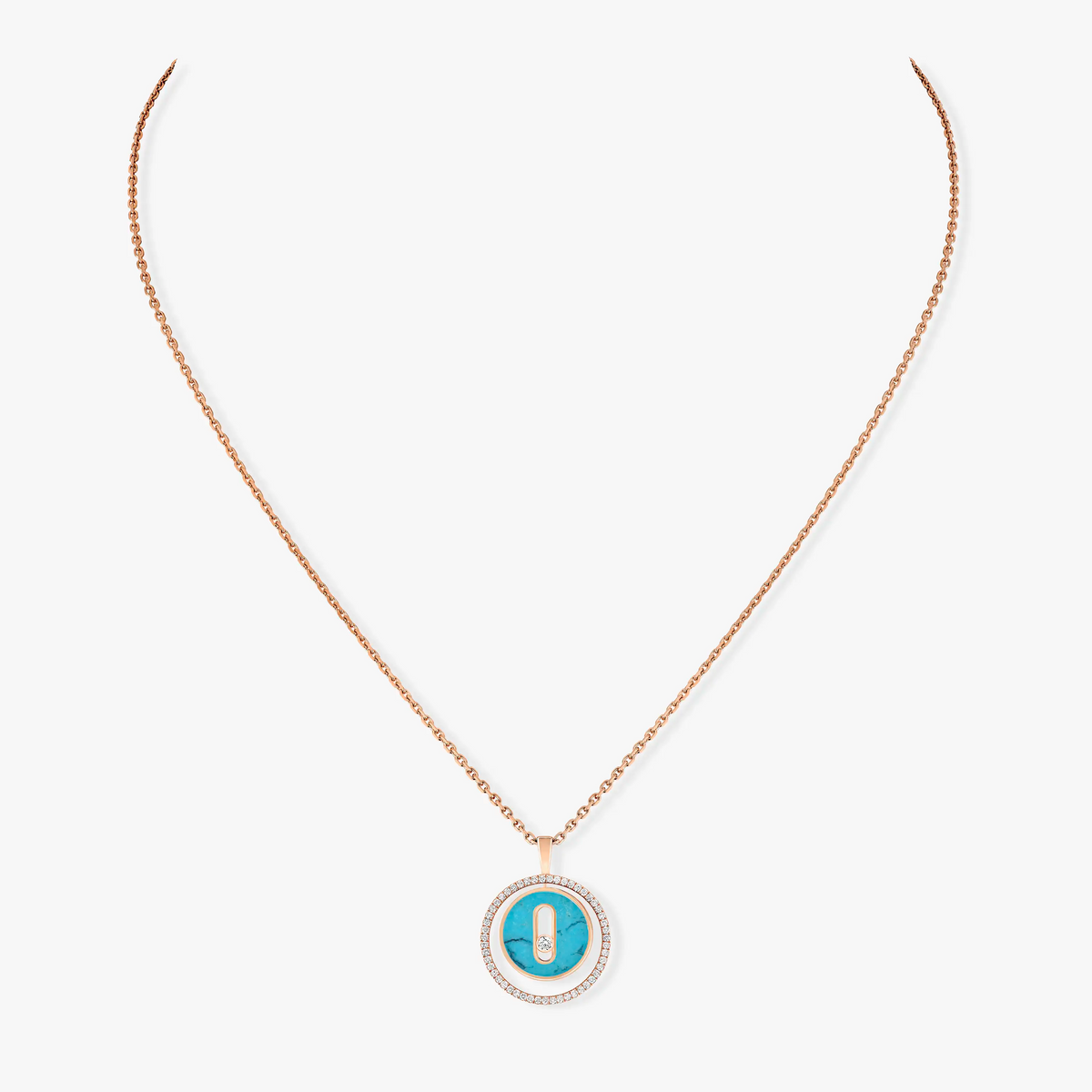 [⭐Hyrra Jewelry]Demo MOVE 1 DIAMOND TURQUOISE PINK GOLD DIAMOND NECKLACE