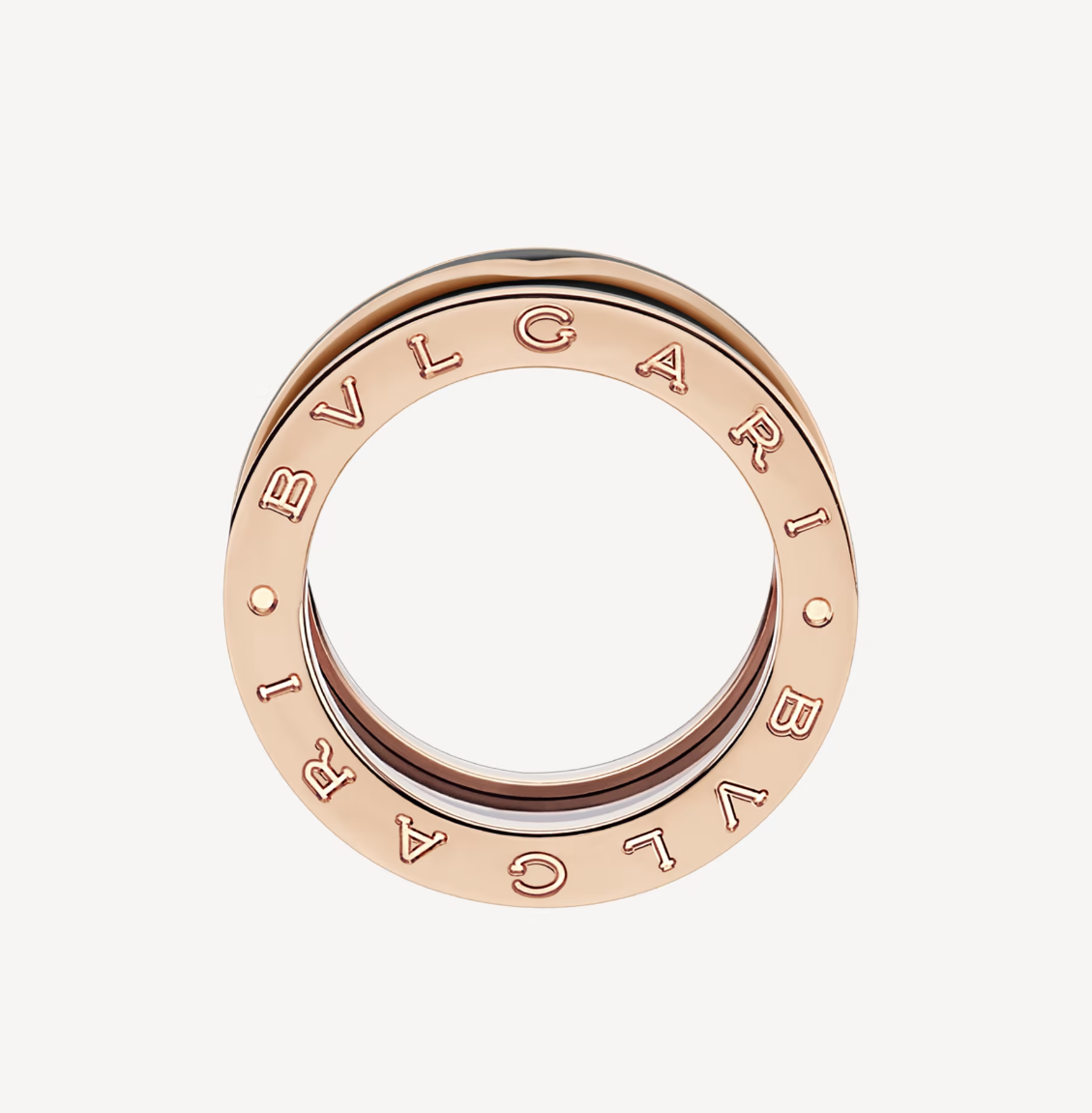 [⭐Hyrra Jewelry]ZERO 1 TWO-BAND WITH MATTE BLACK CERAMIC PINK GOLD RING