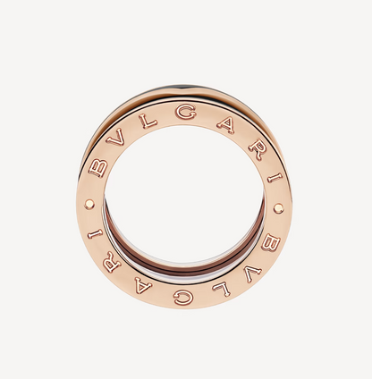 [⭐Hyrra Jewelry]ZERO 1 TWO-BAND WITH MATTE BLACK CERAMIC PINK GOLD RING