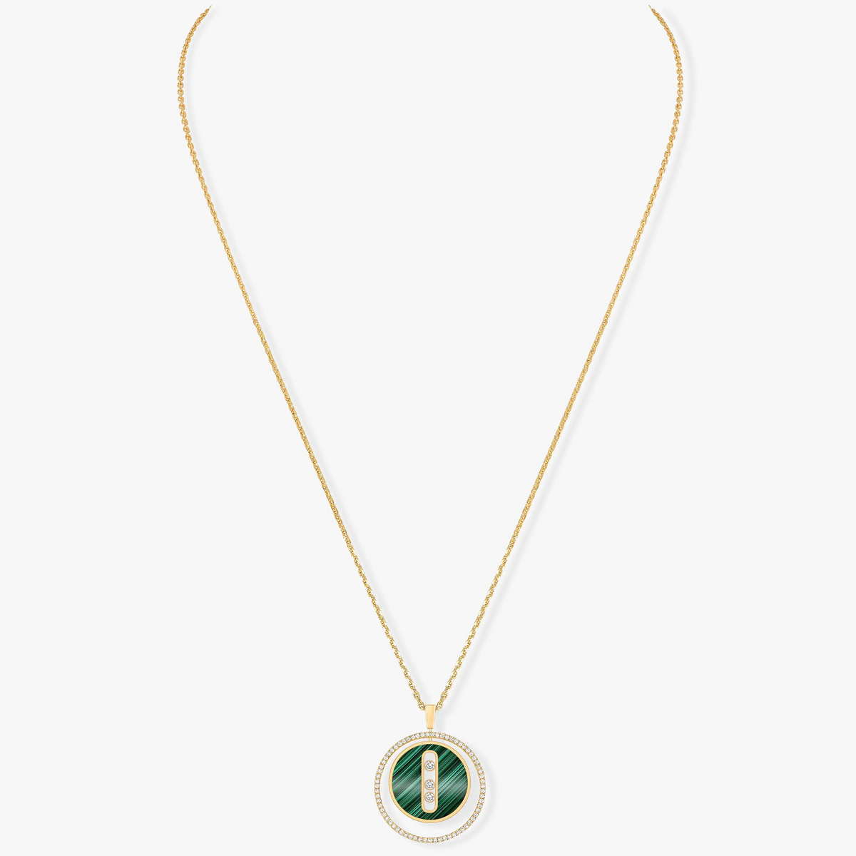 [⭐Hyrra Jewelry]Demo MOVE 3 DIAMOND MALACHITE GOLD DIAMOND NECKLACE