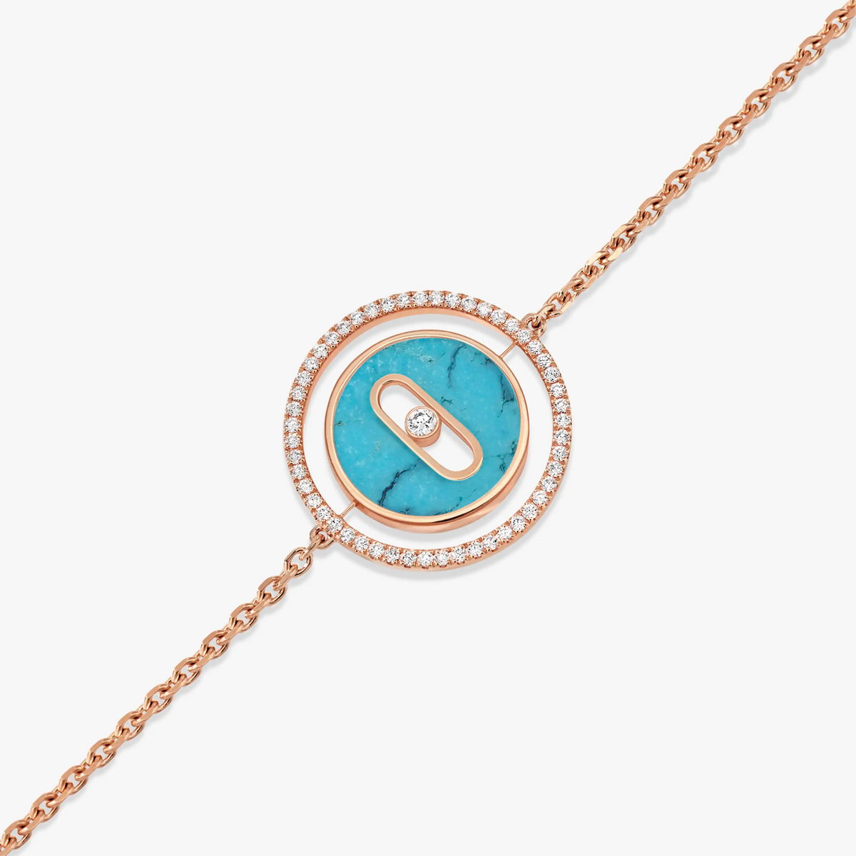 [⭐Hyrra Jewelry]Demo MOVE TURQUOISE PINK GOLD DIAMOND BRACELET
