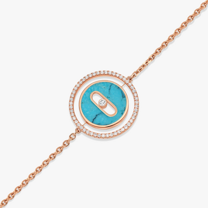 [⭐Hyrra Jewelry]Demo MOVE TURQUOISE PINK GOLD DIAMOND BRACELET