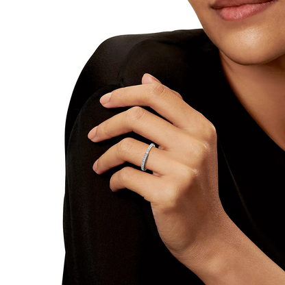 [Hyrra Jewelry]LOCK RING SILVER DIAMOND PAVED