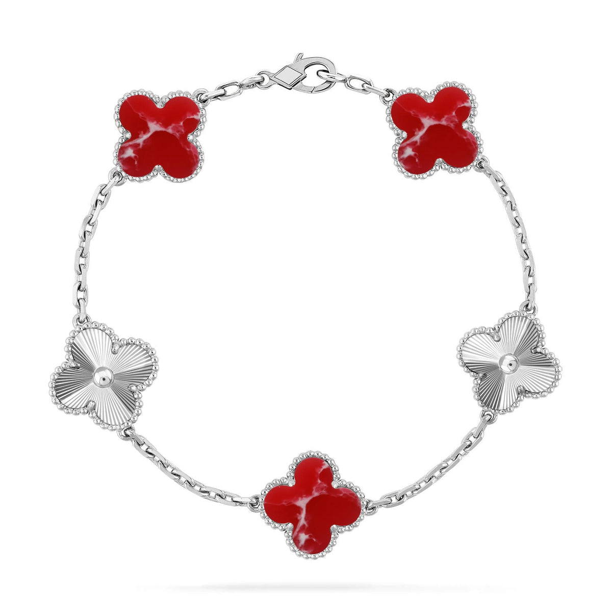 [⭐Hyrra Jewelry]CLOVER 5 MOTIF RED PATTERN BRACELET COLLECTION