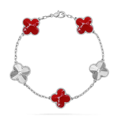 [⭐Hyrra Jewelry]CLOVER 5 MOTIF RED PATTERN BRACELET COLLECTION