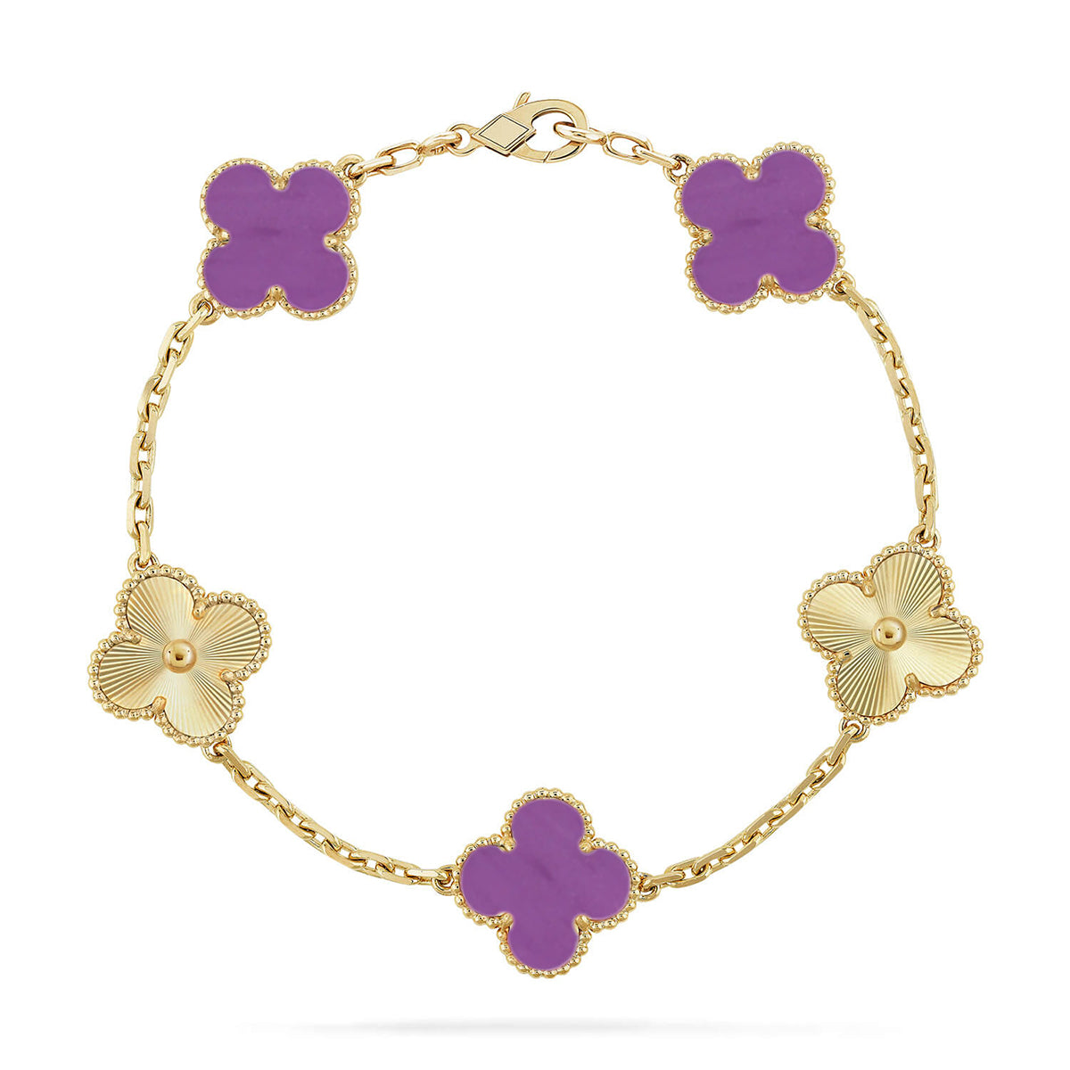 [⭐Hyrra Jewelry] CLOVER 5 MOTIF VIOLET BRACELET COLLECTION