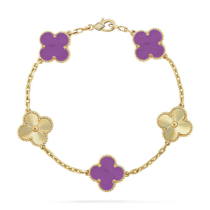 [⭐Hyrra Jewelry] CLOVER 5 MOTIF VIOLET BRACELET COLLECTION