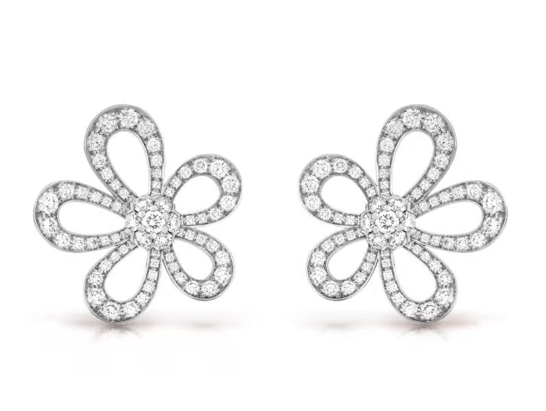 [⭐Hyrra Jewelry]FLOWERLACE EARRINGS FULL DIAMONDS