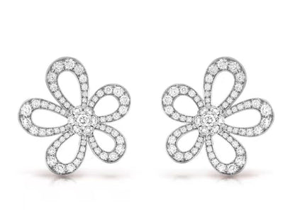 [⭐Hyrra Jewelry]FLOWERLACE EARRINGS FULL DIAMONDS