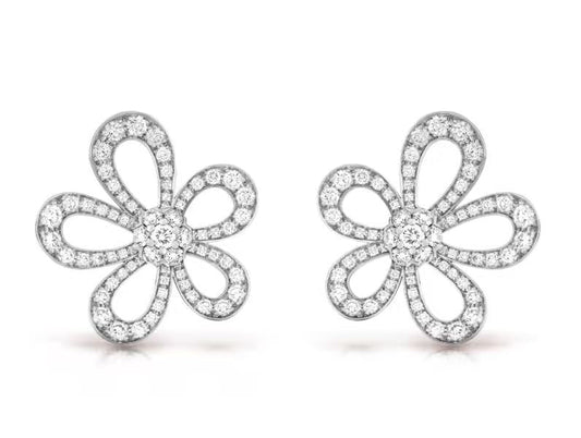 [⭐Hyrra Jewelry]FLOWERLACE EARRINGS FULL DIAMONDS