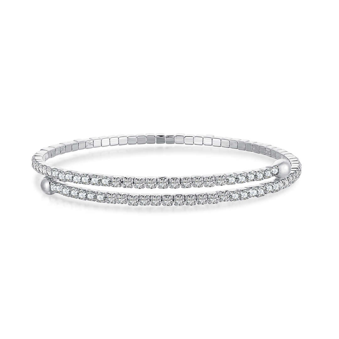 [Hyrra Jewelry]Row of Diamonds Round Fashion Bracelet