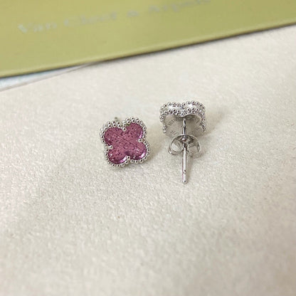 [⭐Hyrra Jewelry]2026 NEW MINI CLOVER 1 MOTIF  BUBBLE PINK ENAMEL