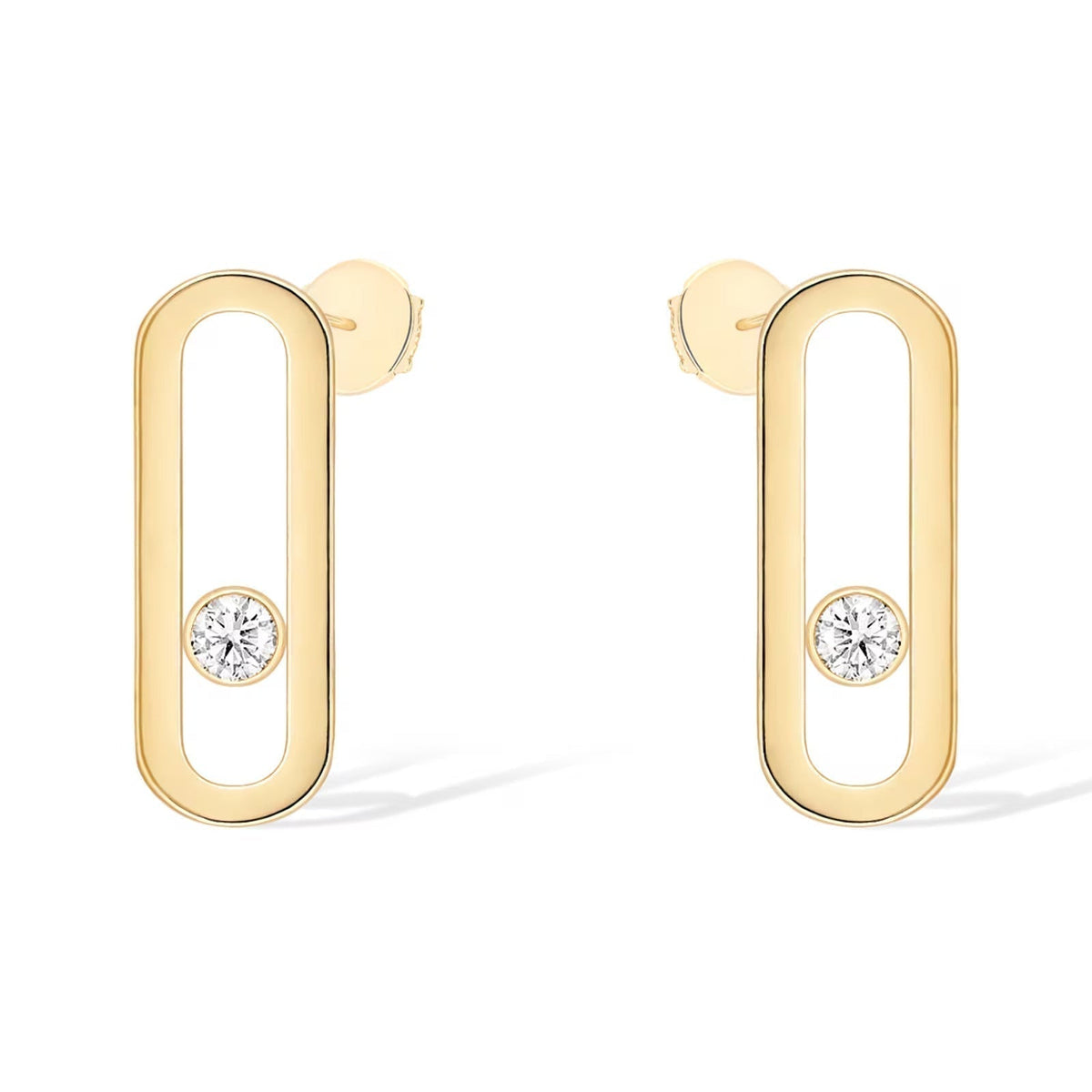[⭐Hyrra Jewelry]MOVE UNO SMALL 1 DIAMOND EARRINGS
