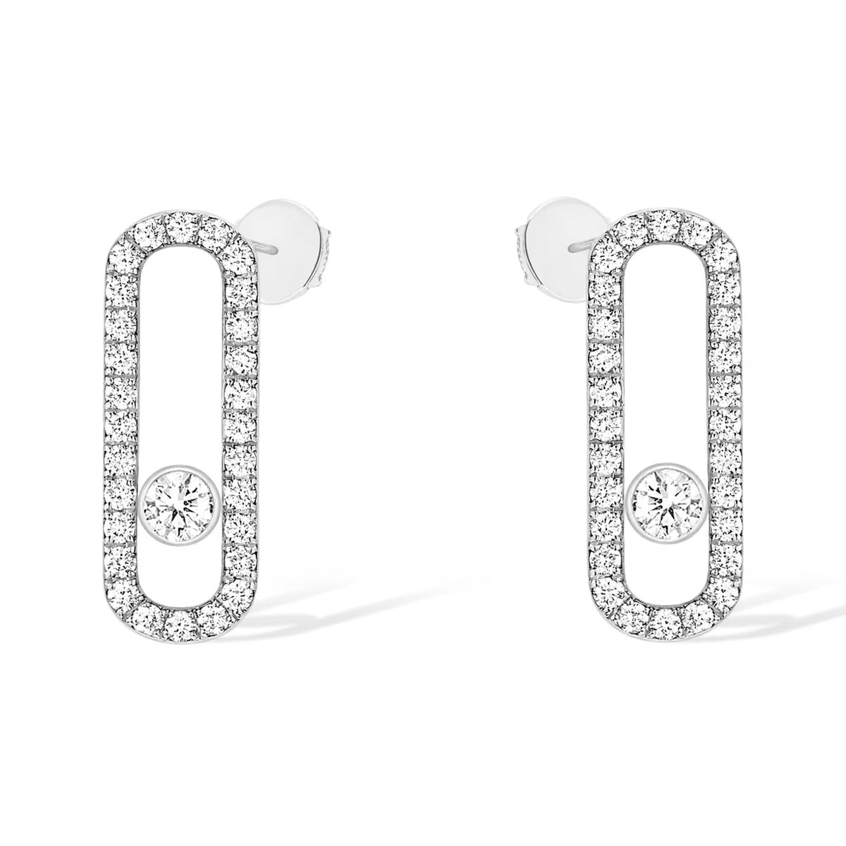 [⭐Hyrra Jewelry]MOVE UNO STUD DIAMOND PAVED EARRINGS