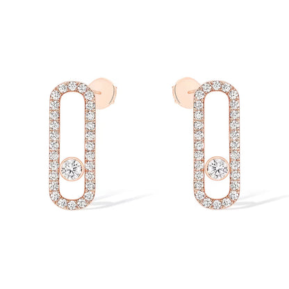 [⭐Hyrra Jewelry]MOVE UNO STUD DIAMOND PAVED EARRINGS