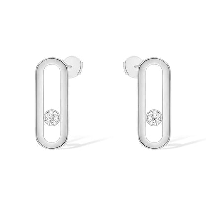 [⭐Hyrra Jewelry]MOVE UNO SMALL 1 DIAMOND EARRINGS