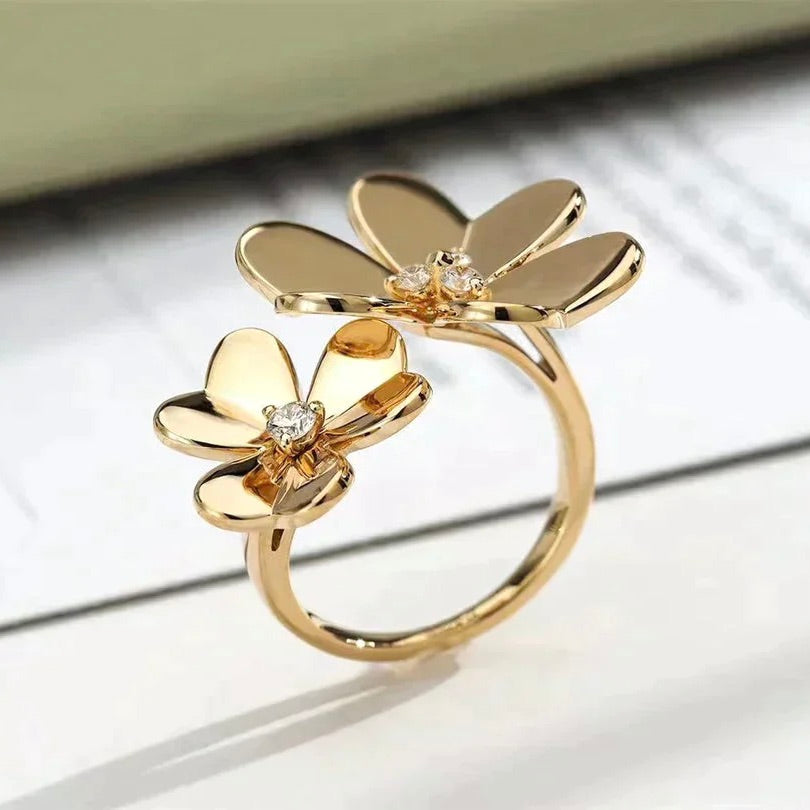 [⭐Hyrra Jewelry]CLOVER COMOS GOLD DIAMOND RING