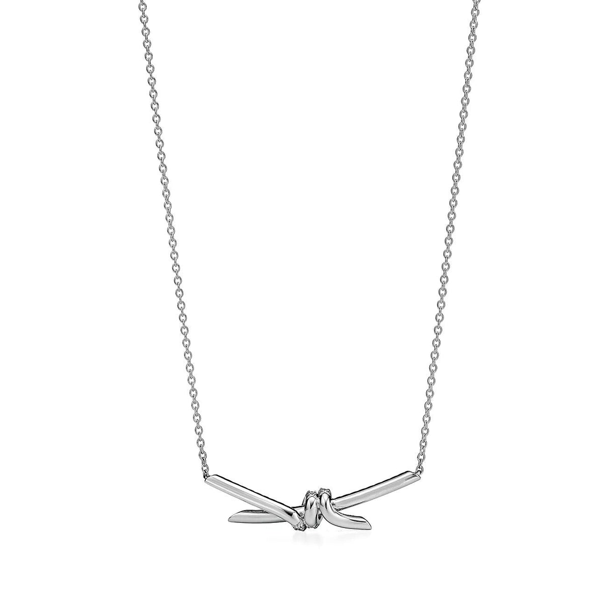 [Hyrra Jewelry]KNOT PENDANT SILVER DIAMOND NECKLACE