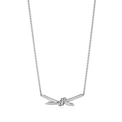[Hyrra Jewelry]KNOT PENDANT SILVER DIAMOND NECKLACE