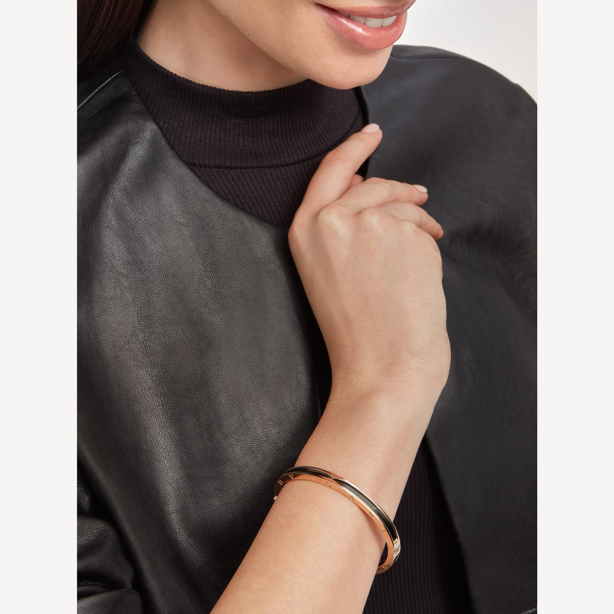 [⭐Hyrra Jewelry]ZERO 1 PINK GOLD WITH BLACK CERAMIC BRACELET