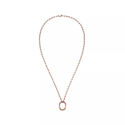 [Hyrra Jewelry]LOCK SMALL PENDANT PINK DIAMOND PINK GOLD NECKLACE