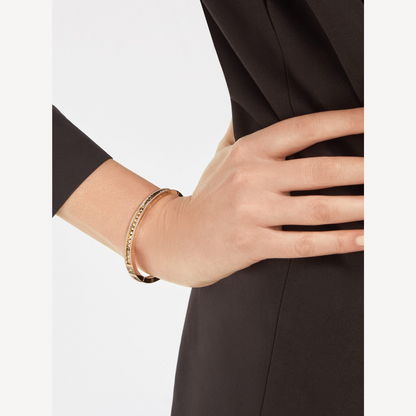 [⭐Hyrra Jewelry]ZERO 1 SPIRAL AND PAVED DIAMOND GOLD BRACELET