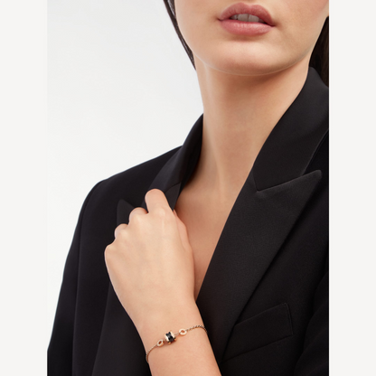[⭐Hyrra Jewelry]ZERO 1 SOFT PINK GOLD AND BLACK CERAMIC BRACELET