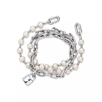 [Hyrra Jewelry]PEARL LOCK SILVER BRACELET