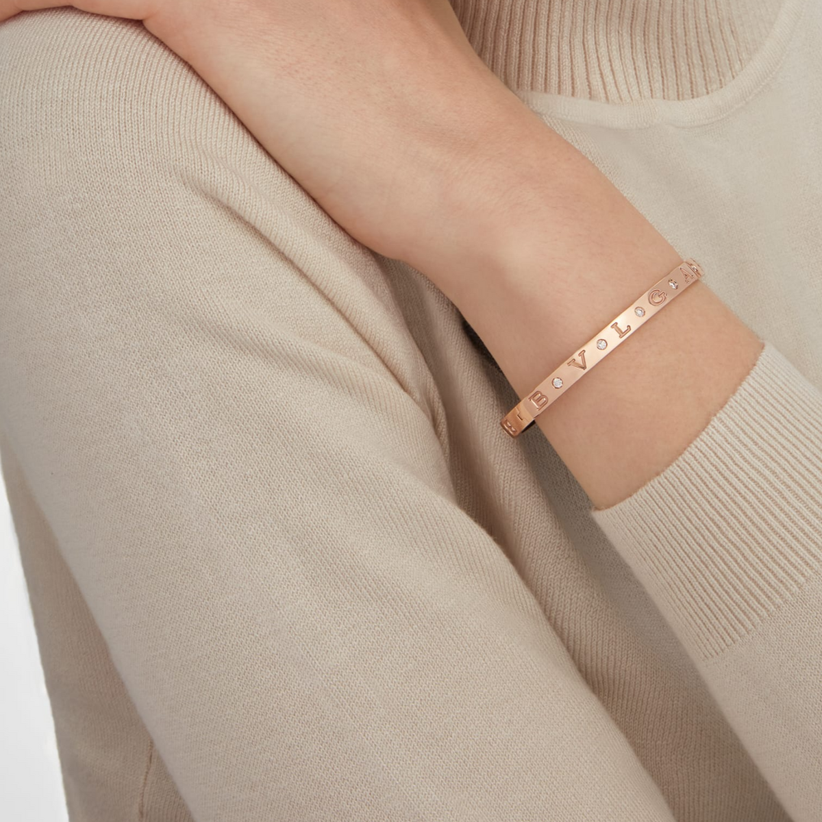 [⭐Hyrra Jewelry]ZERO 1 PINK GOLD 12 DIAMONDS BRACELET