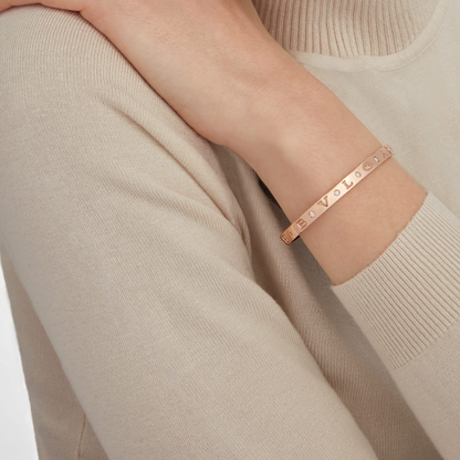 [⭐Hyrra Jewelry]ZERO 1 PINK GOLD 12 DIAMONDS BRACELET